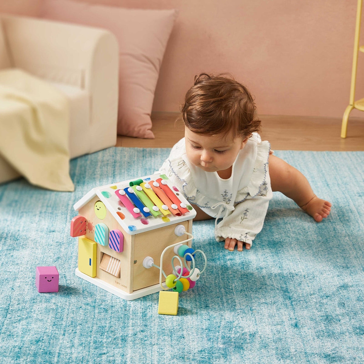 Tiny Land Brain & Hands Montessori Baby Playset – Toy Box (4–6 Months) + Activity Cube