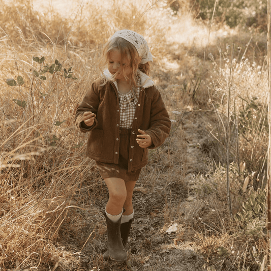 Organic Corduroy Jacket with Sherpa Lining for Toddlers – Brown
