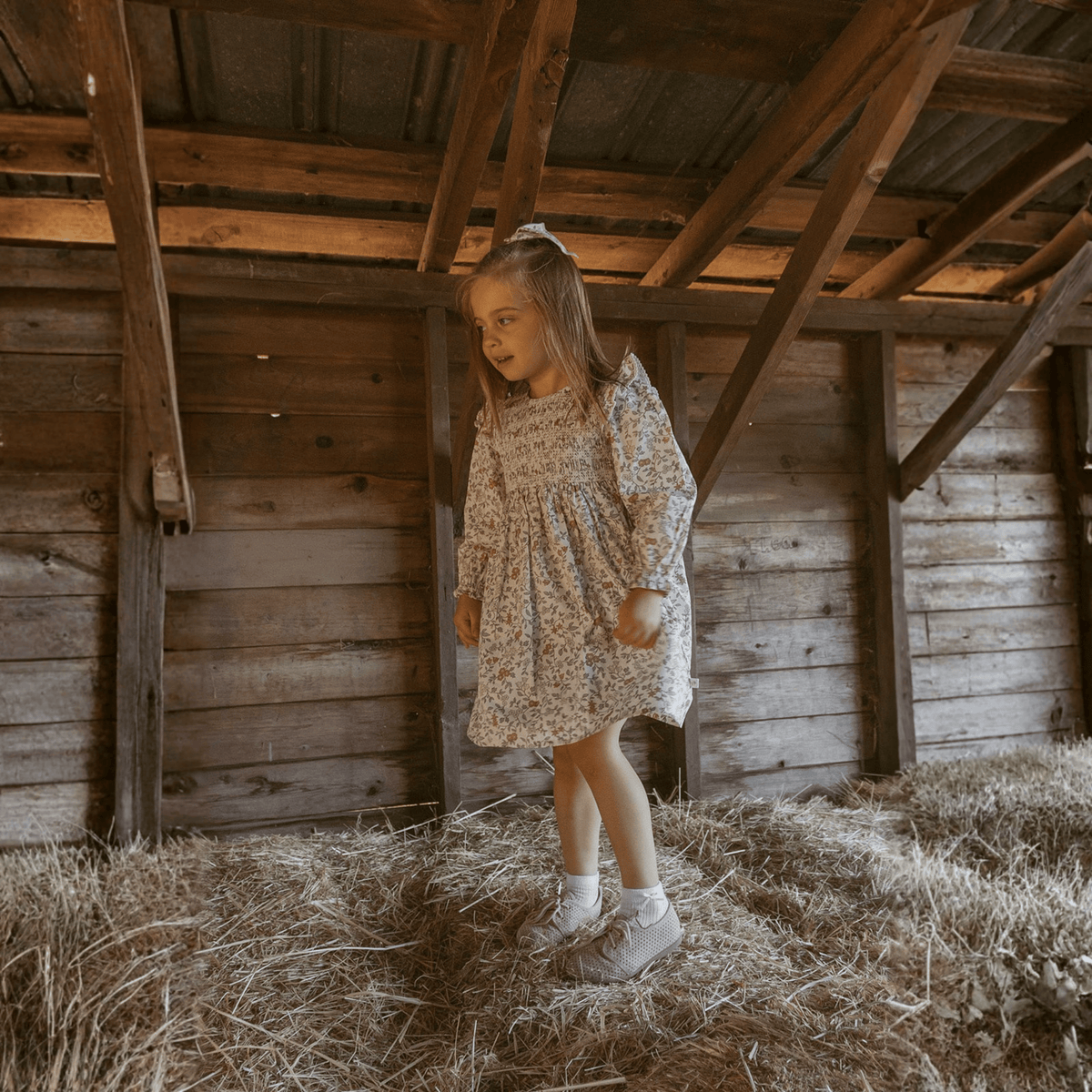 Organic Cotton Smocked Ruffle Dress for Babies & Toddlers – Ivy
