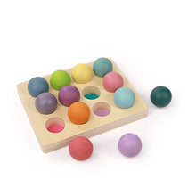 Load image into Gallery viewer, 12 Pcs Wooden Balls with Tray in Pastel/Macaron Colors Diameter 1.4 Inches
