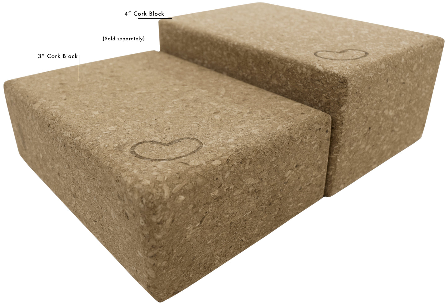 Cork Yoga Block or set - Earth Friendly sturdy cork wood, beveled edges easy grip