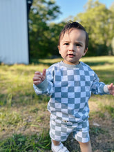 Load image into Gallery viewer, Organic Cotton Checkered Crewneck &amp; Shorts Set
