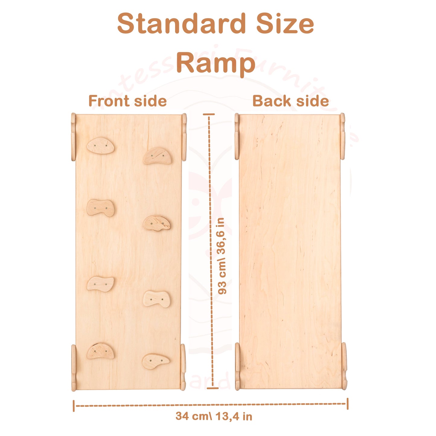 Wood and Hearts Eco-Friendly Wooden Montessori Foldable Pikler Triangle and Arch Climber Set