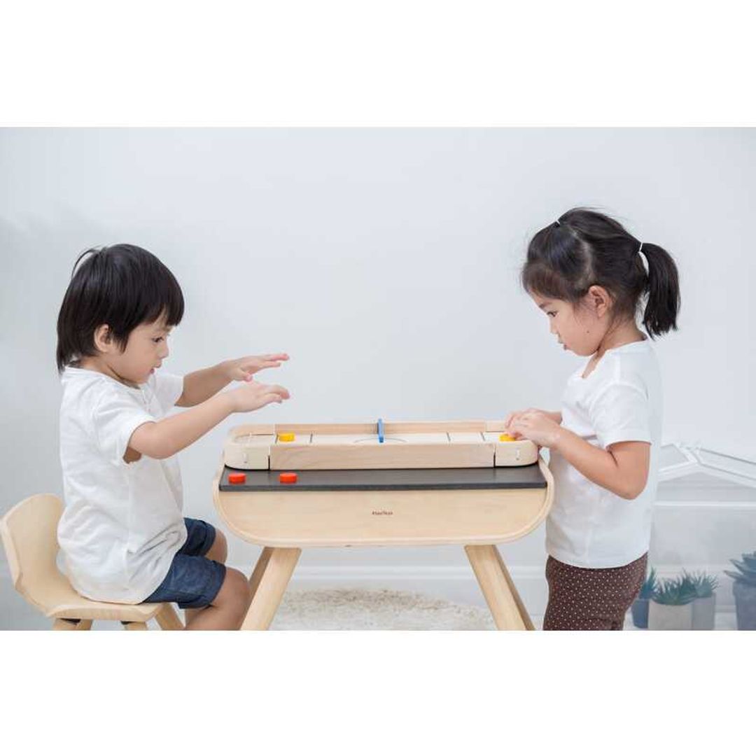 PlanToys Eco-Friendly Wooden Kids' 2-In-1 Shuffleboard Game