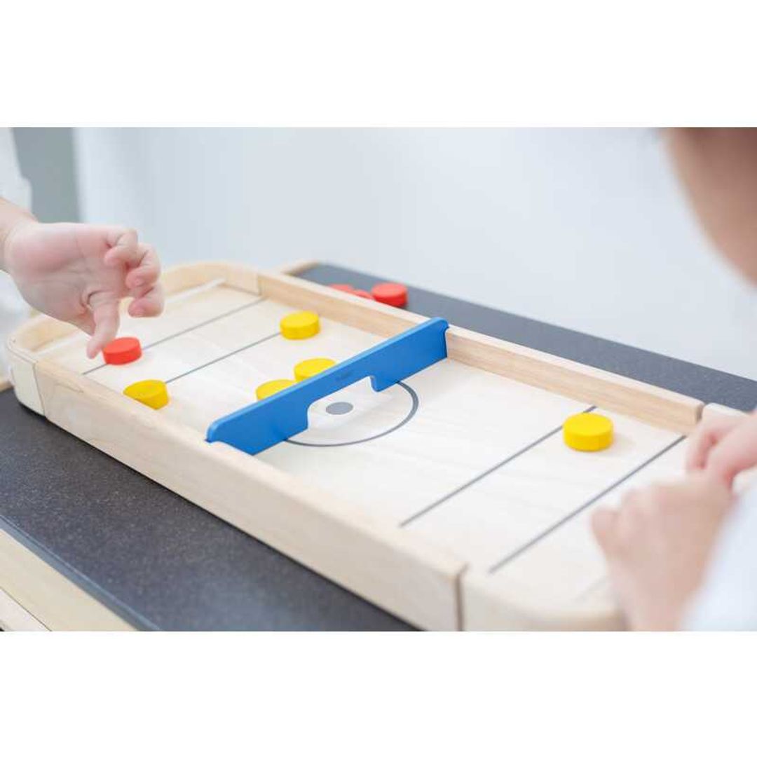 PlanToys Eco-Friendly Wooden Kids' 2-In-1 Shuffleboard Game