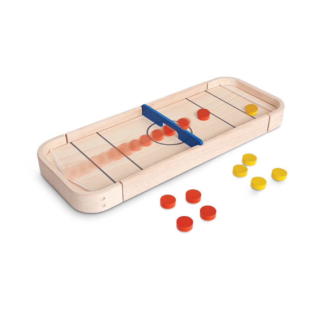 PlanToys Eco-Friendly Wooden Kids' 2-In-1 Shuffleboard Game
