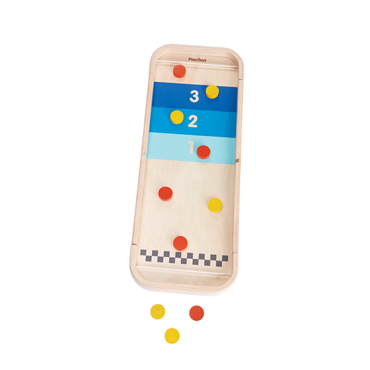 PlanToys Eco-Friendly Wooden Kids' 2-In-1 Shuffleboard Game