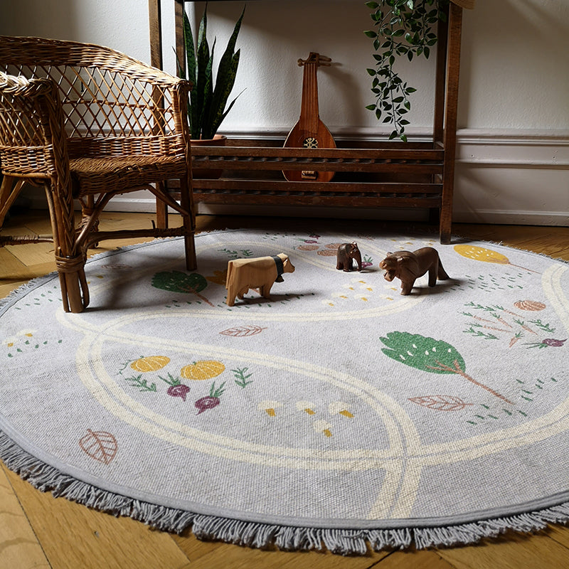 Little Garden Round Cotton Vegetable Garden Play Mat
