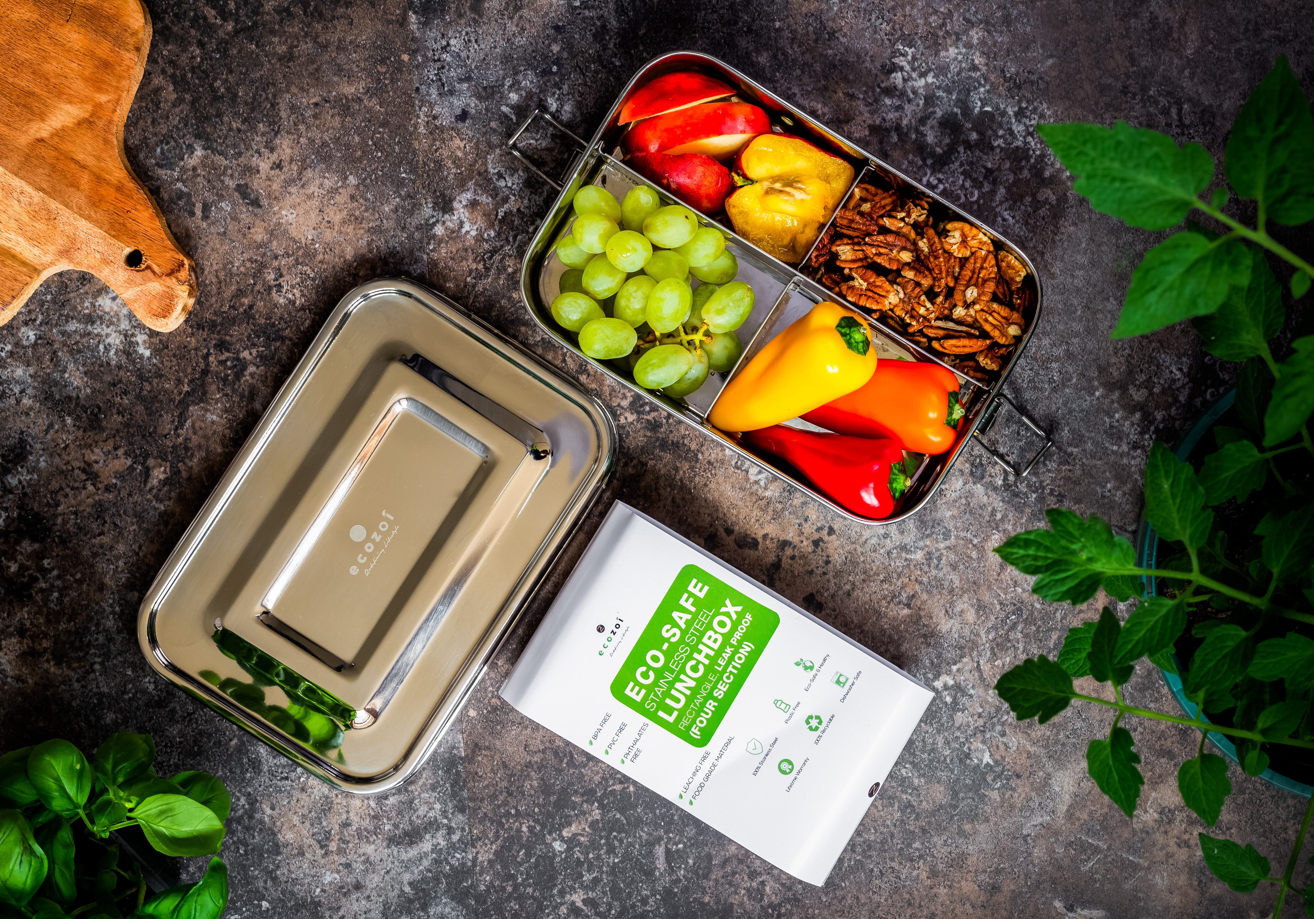 Ecozoi Sustainable Non-Toxic Stainless Steel Lunch Box 6 Pc Set - Thumbnail 4