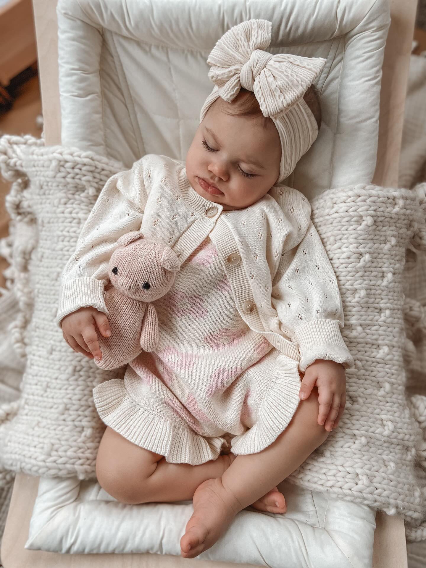 Luna + Luca Floral Frills Organic Cotton Baby Girl Romper