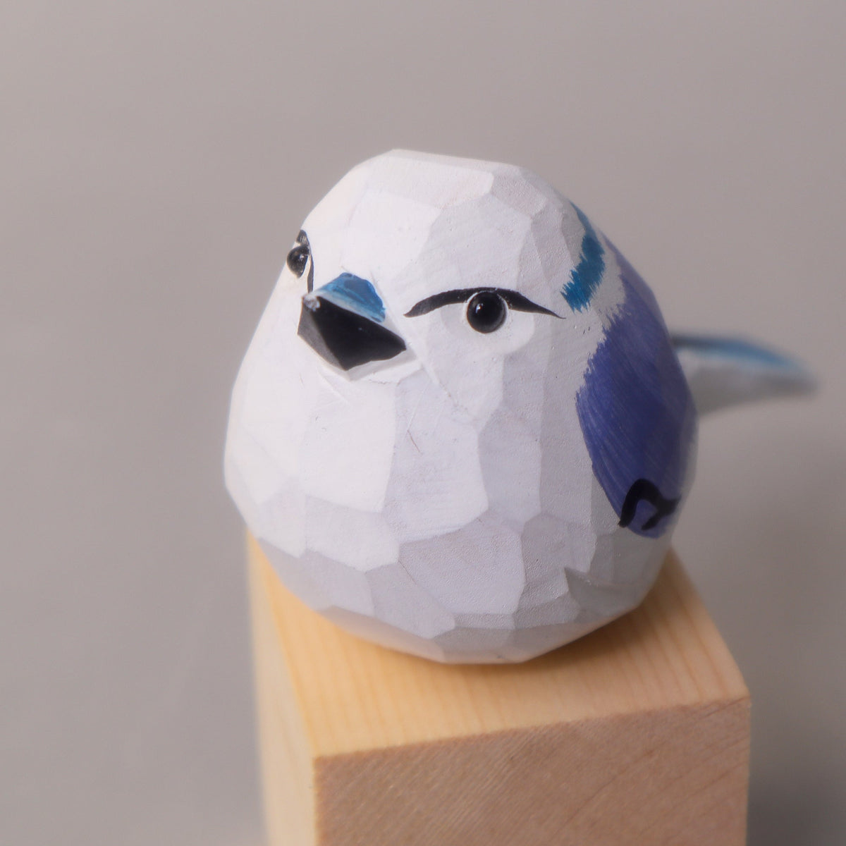 Kitsville Hand-Carved Wooden Bird Figurine – White
