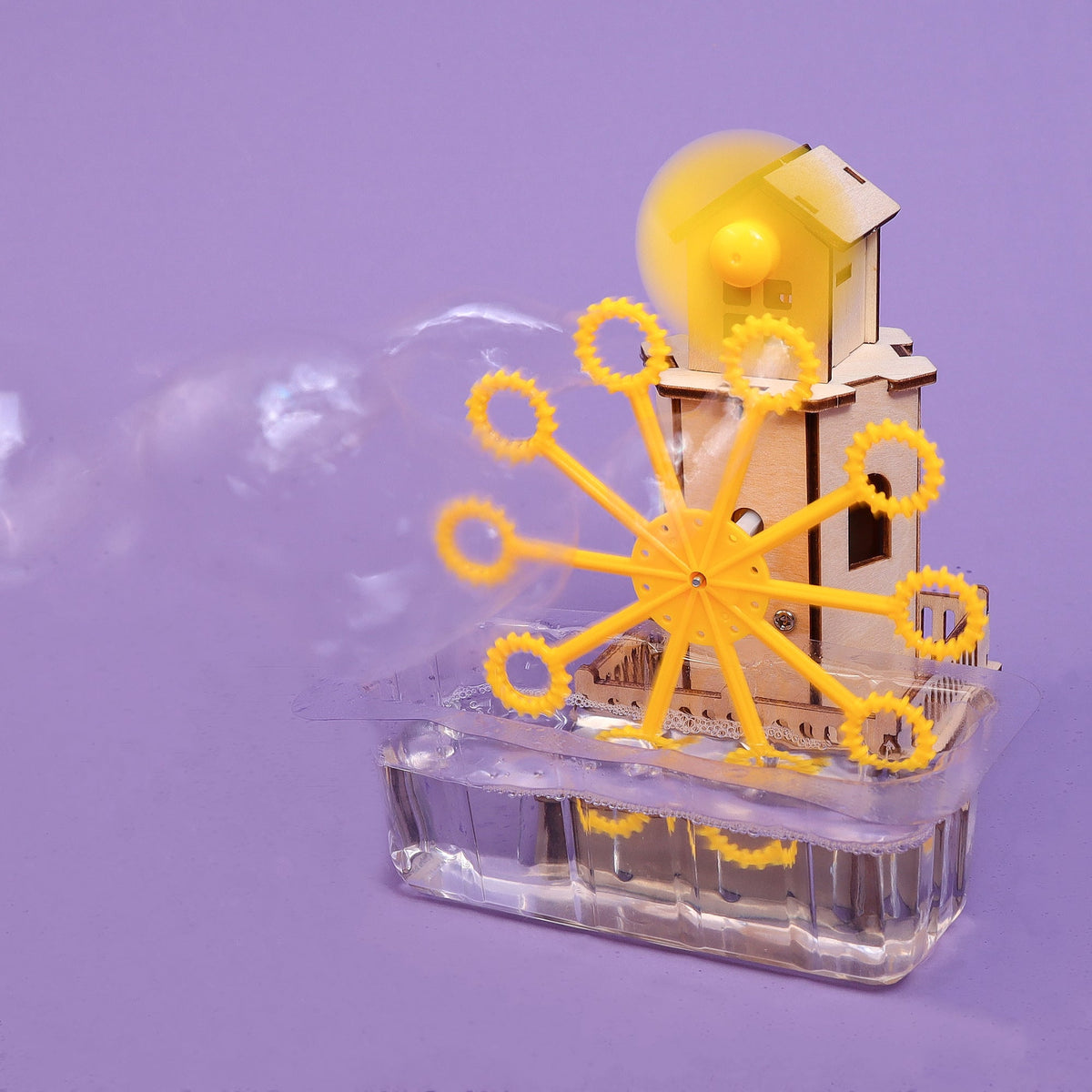 Kitsville Bubble Machine DIY Kit – Wooden STEM Building Kit for Kids