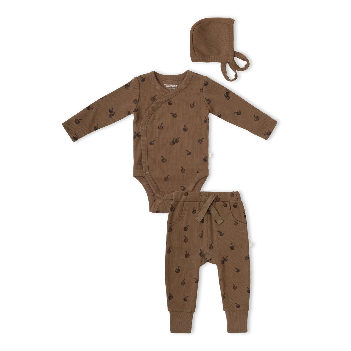 Organic Cotton Kimono Onesie & Pants Set for Babies – Apple
