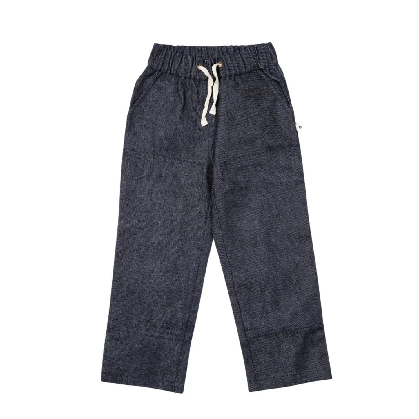 Organic cotton kids comfortable drawstring jeans non-toxic sustainable