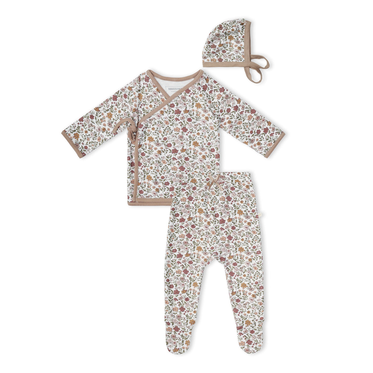 Organic Kimono Top & Footed Pants Set for Babies – Woodland Sprig
