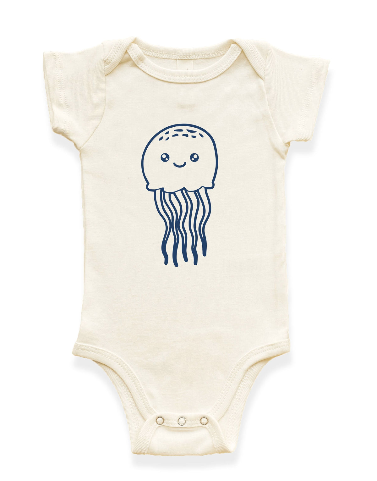 Jellyfish Organic Cotton Baby Bodysuit – Short Sleeve, 0–18M