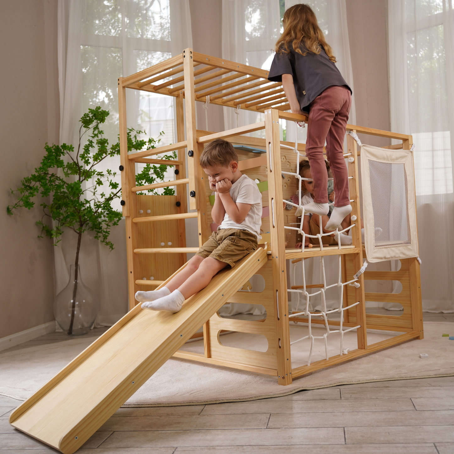 Avenlur Alpine Eco-Friendly Wooden Adventure Gym - Ultimate Indoor Play Experience