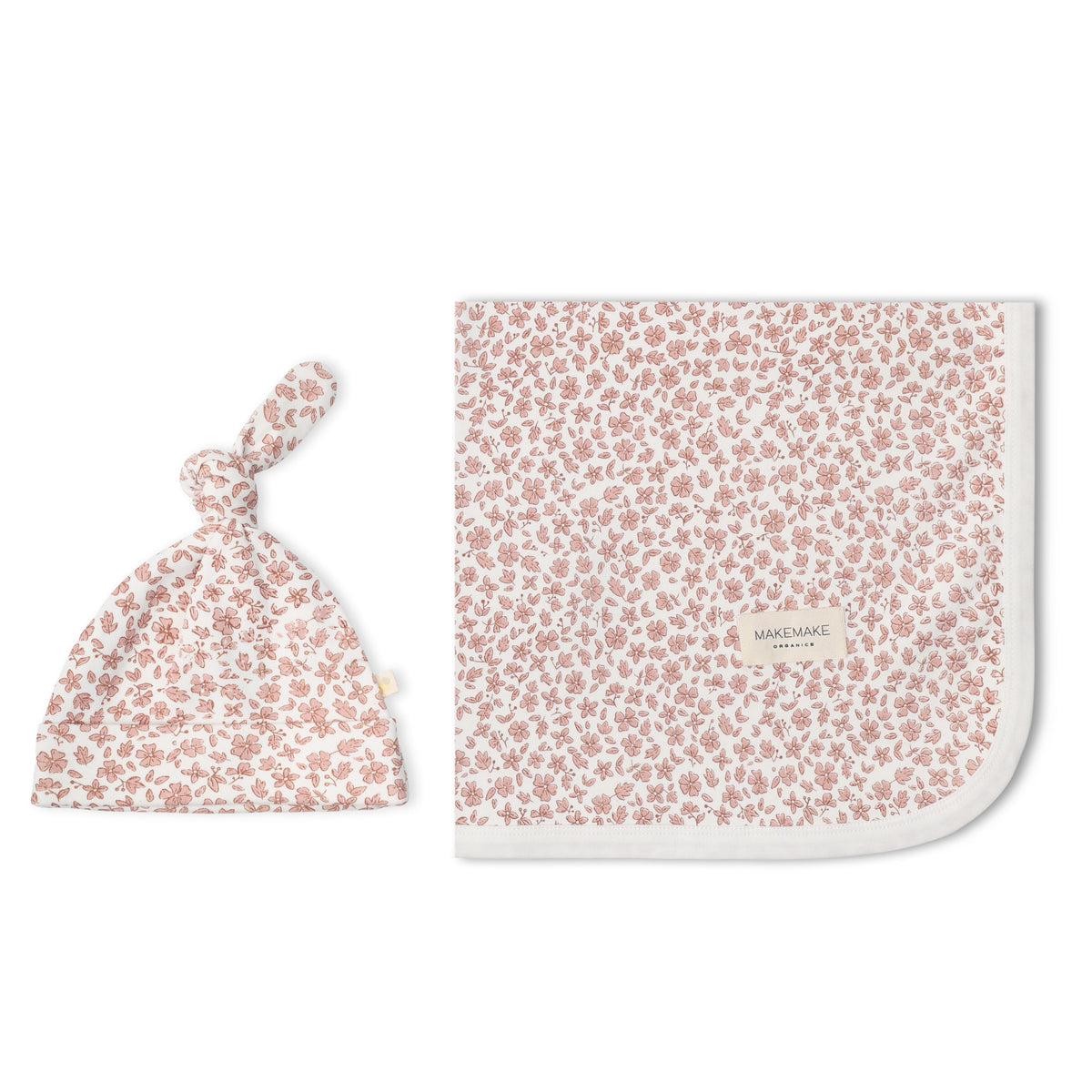 Organic Cotton Swaddle Blanket & Knotted Hat Set for Newborns – Wild Petal