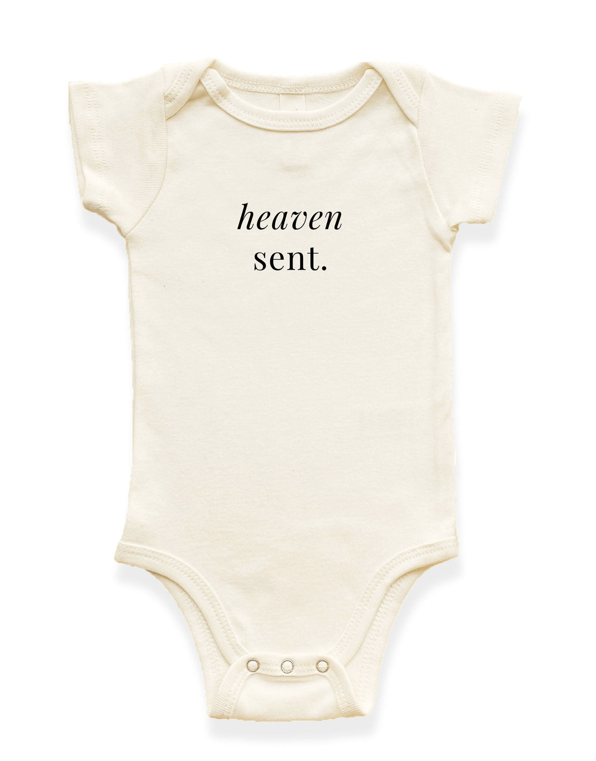 Heaven Sent Organic Cotton Baby Bodysuit – Short Sleeve, 0–18M
