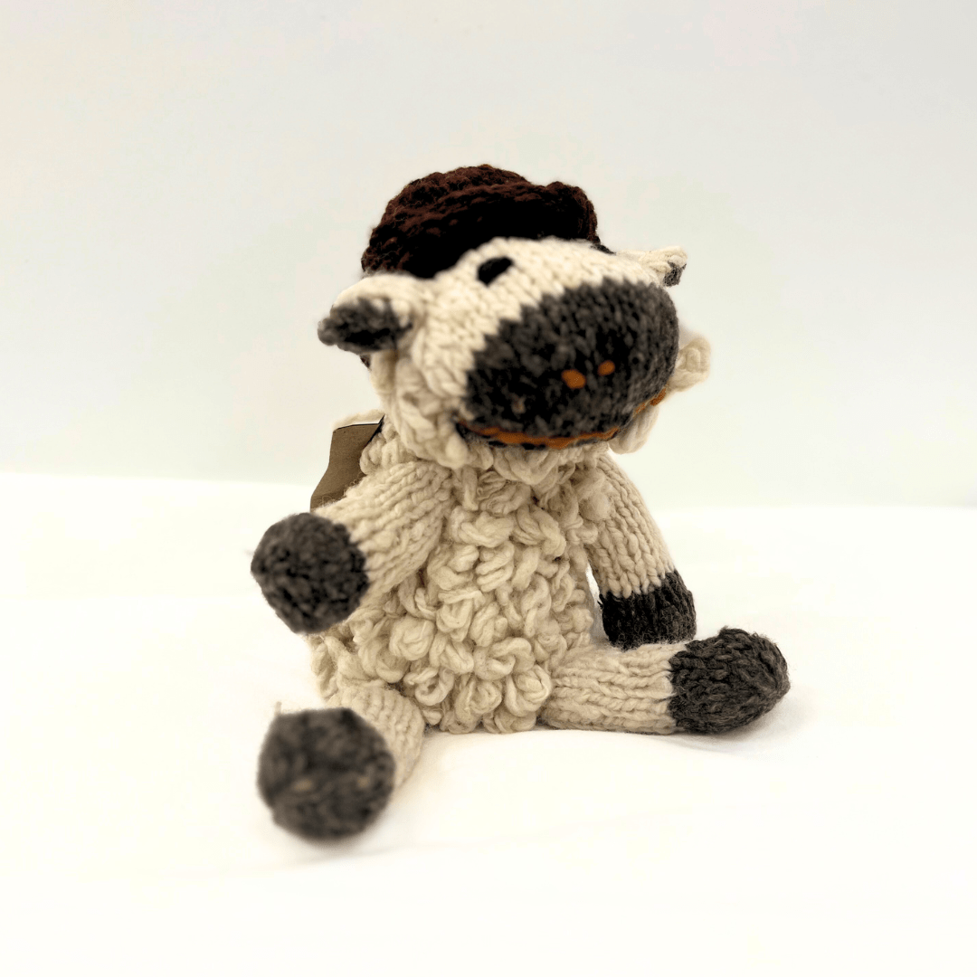 Finn + Emma Handmade Wool Knit Stuffy Buddy  | Sawyer the Sheep
