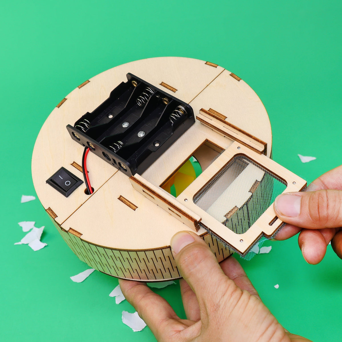 Kitsville Robot Vacuum DIY Kit – Wooden STEM Building Kit for Kids