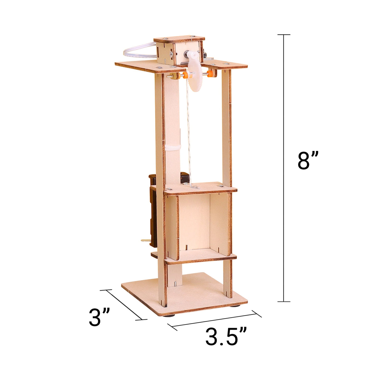 Kitsville Electric Elevator DIY Kit – Wooden STEM Building Kit for Kids 8+