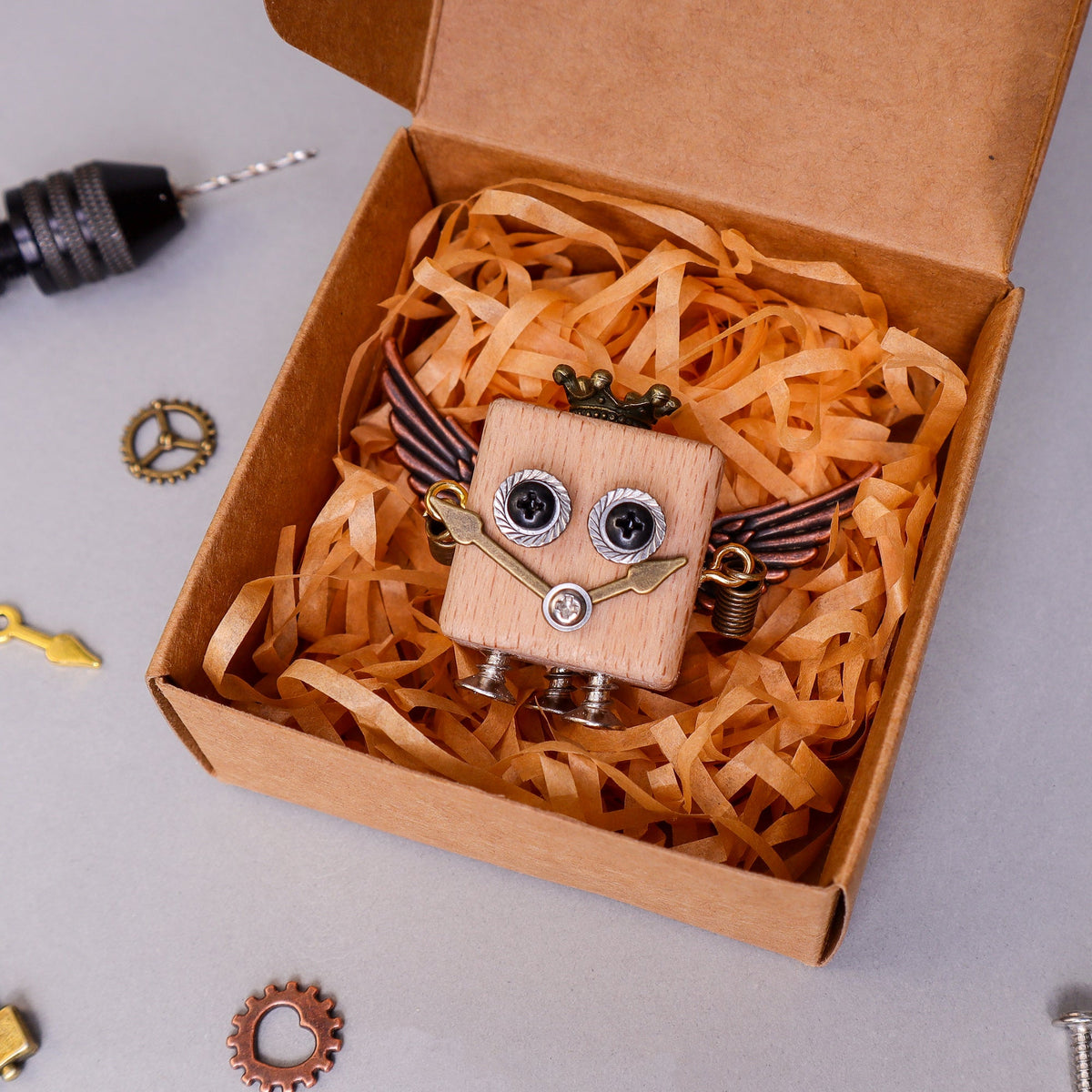 Kitsville Timberbot Kit – Build 2 Wooden Robots – Wooden DIY Craft Kit
