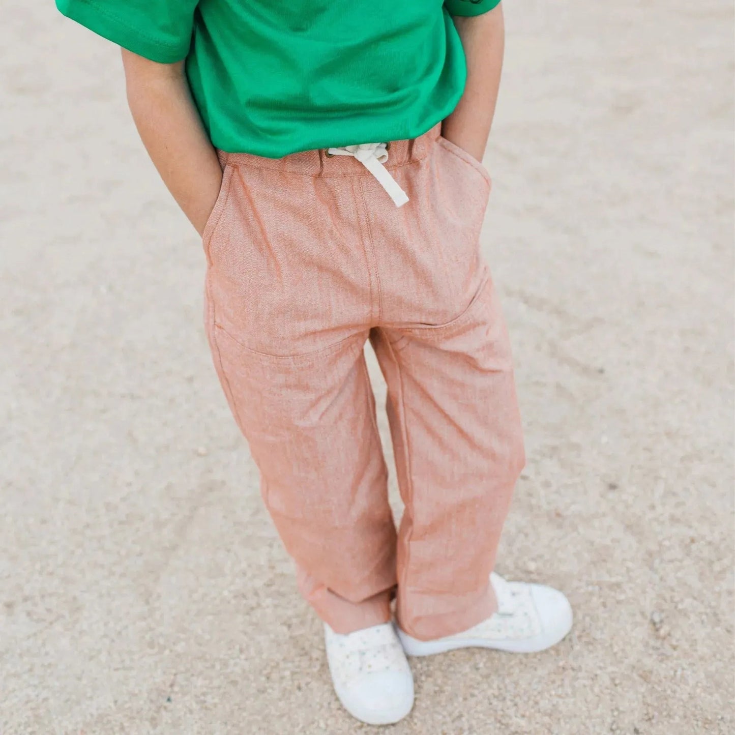 Jackalo Jules Organic Cotton Pants - Orange Chambray