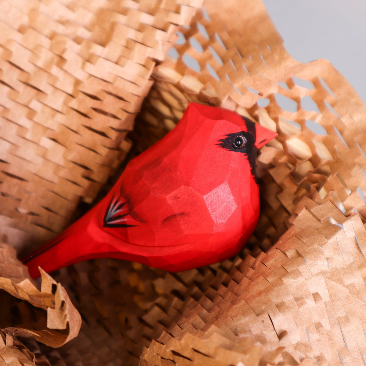 Kitsville Hand-Carved Wooden Cardinal Bird