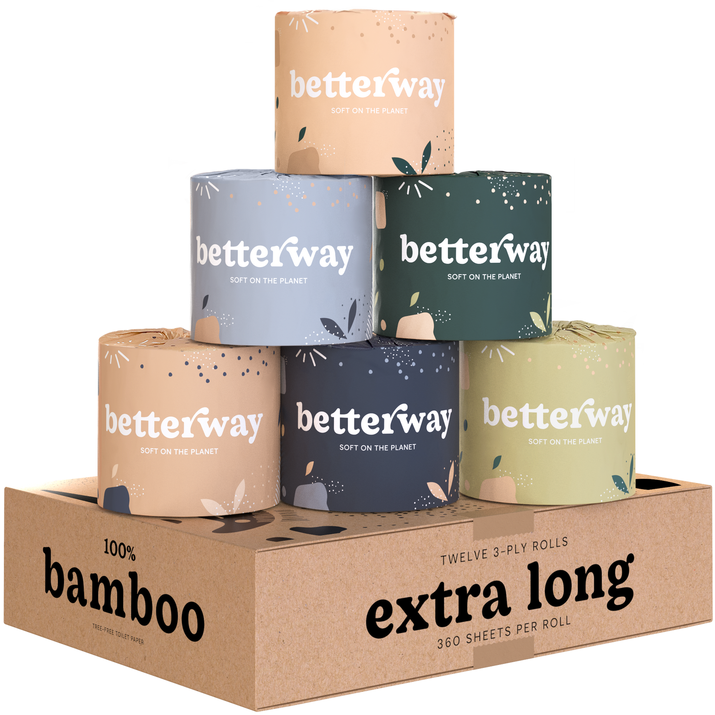 Betterway Bamboo Toilet Paper (12 Rolls)