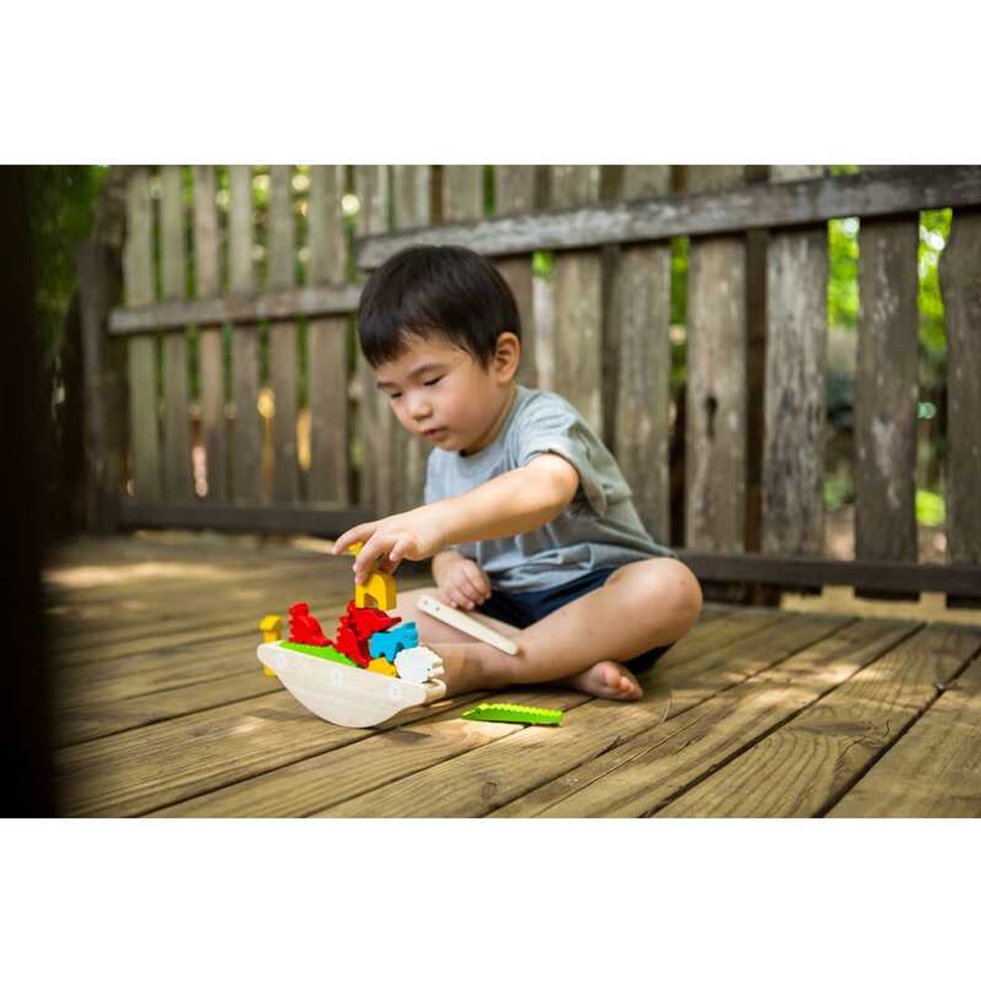 PlanToys Eco-Friendly Wooden Balancing Boat Game Toy