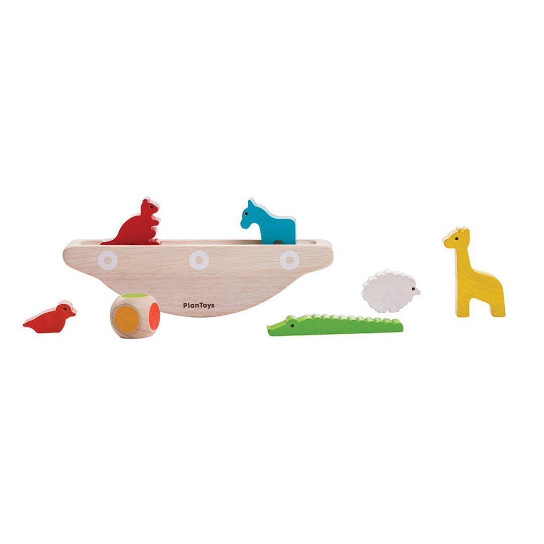 PlanToys Eco-Friendly Wooden Balancing Boat Game Toy