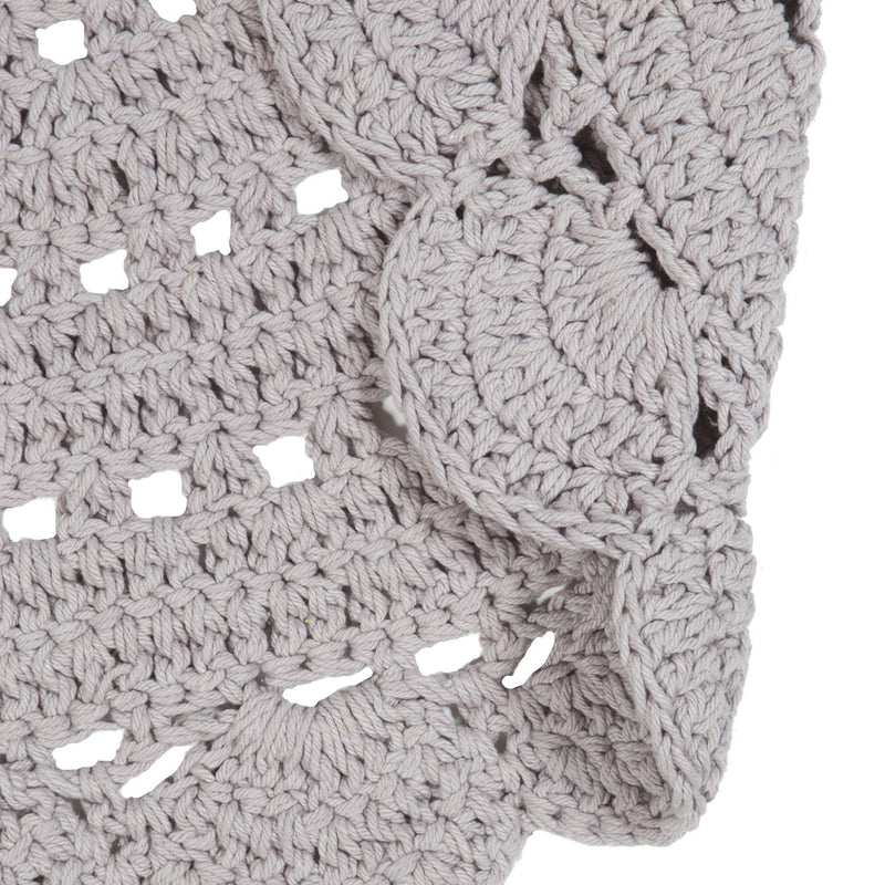 Alma Hand-Crocheted Round Cotton Rug – Linen
