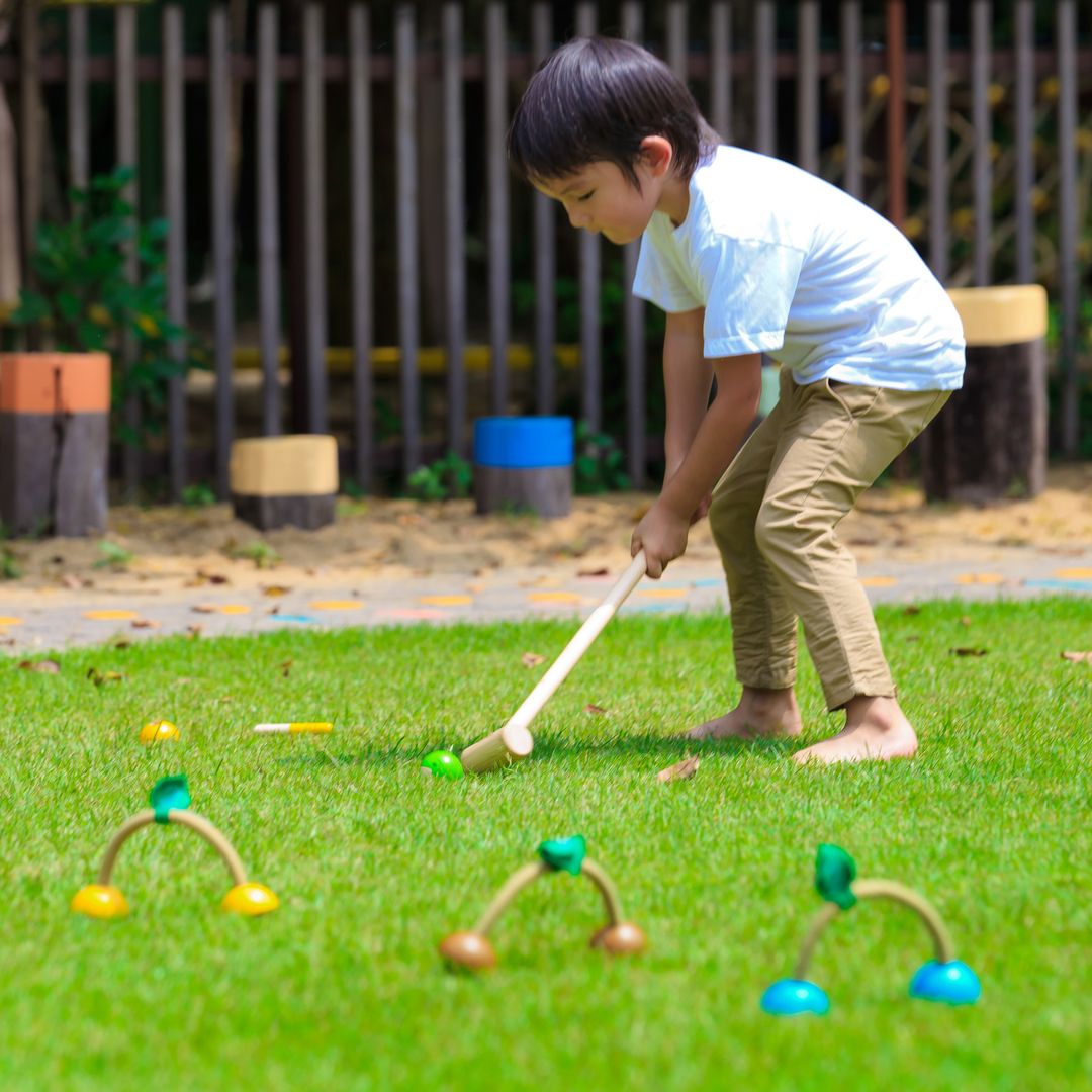 PlanToys Sustainable Non-Toxic Kids' Croquet Yard Game