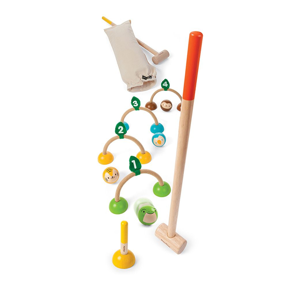 PlanToys Sustainable Non-Toxic Kids' Croquet Yard Game
