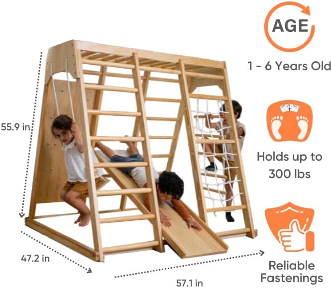 Avenlur Magnolia Eco-Friendly Wooden 7-in-1 Indoor Toddler Preschool Playset