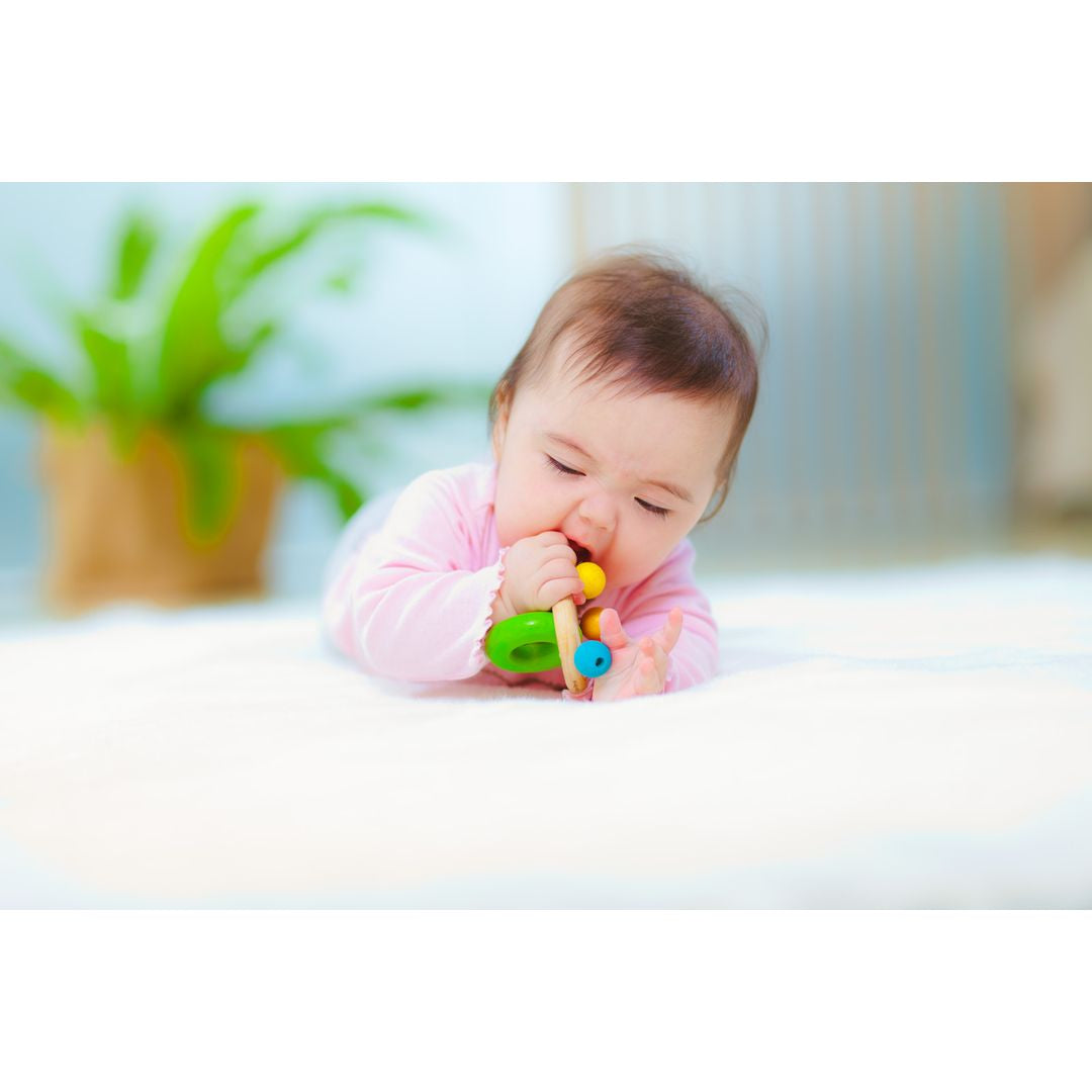 PlanToys Wooden Bell Rattle: Eco-Friendly, Non-Toxic Sensory Toy for Babies