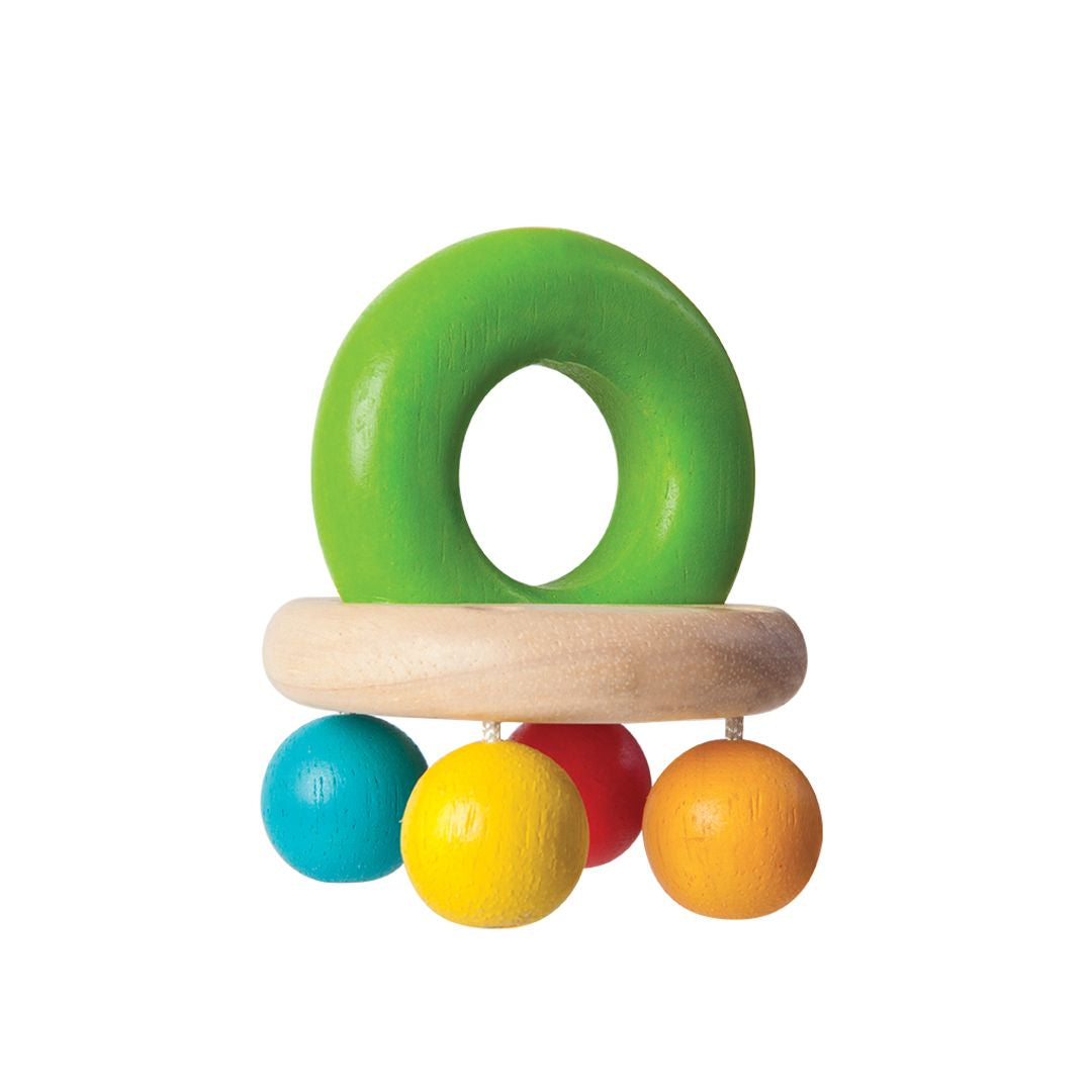 PlanToys Wooden Bell Rattle: Eco-Friendly, Non-Toxic Sensory Toy for Babies