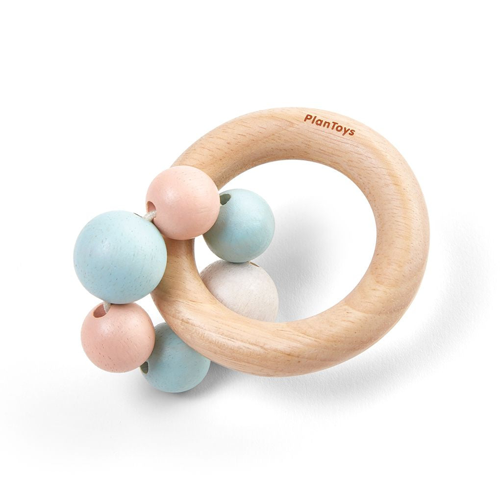 wooden eco-friendly non-toxic wooden baby teether beads rattle by plantoys