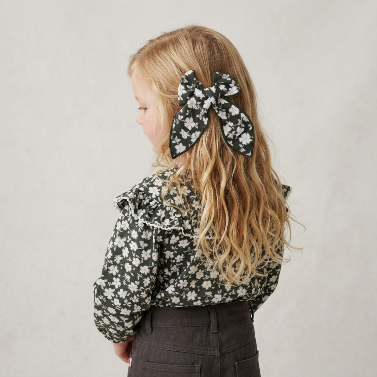 Organic Fabric Hair Bow Clip for Kids – Twilight Meadow