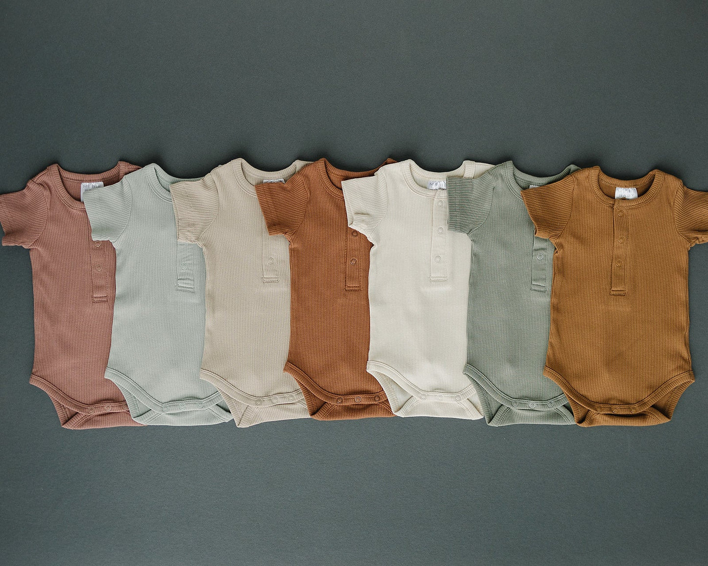 Mebie Baby Rust Organic Cotton Ribbed Snap Bodysuit