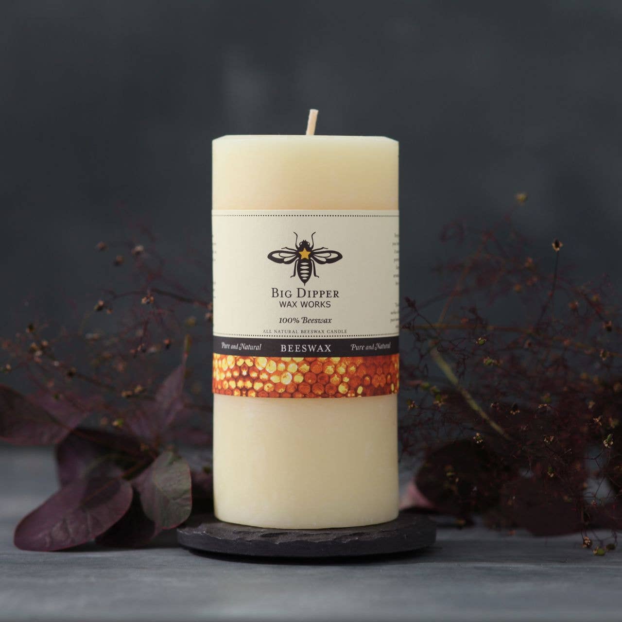 100% Pure Beeswax Pillar Candles (Multiple Colors)