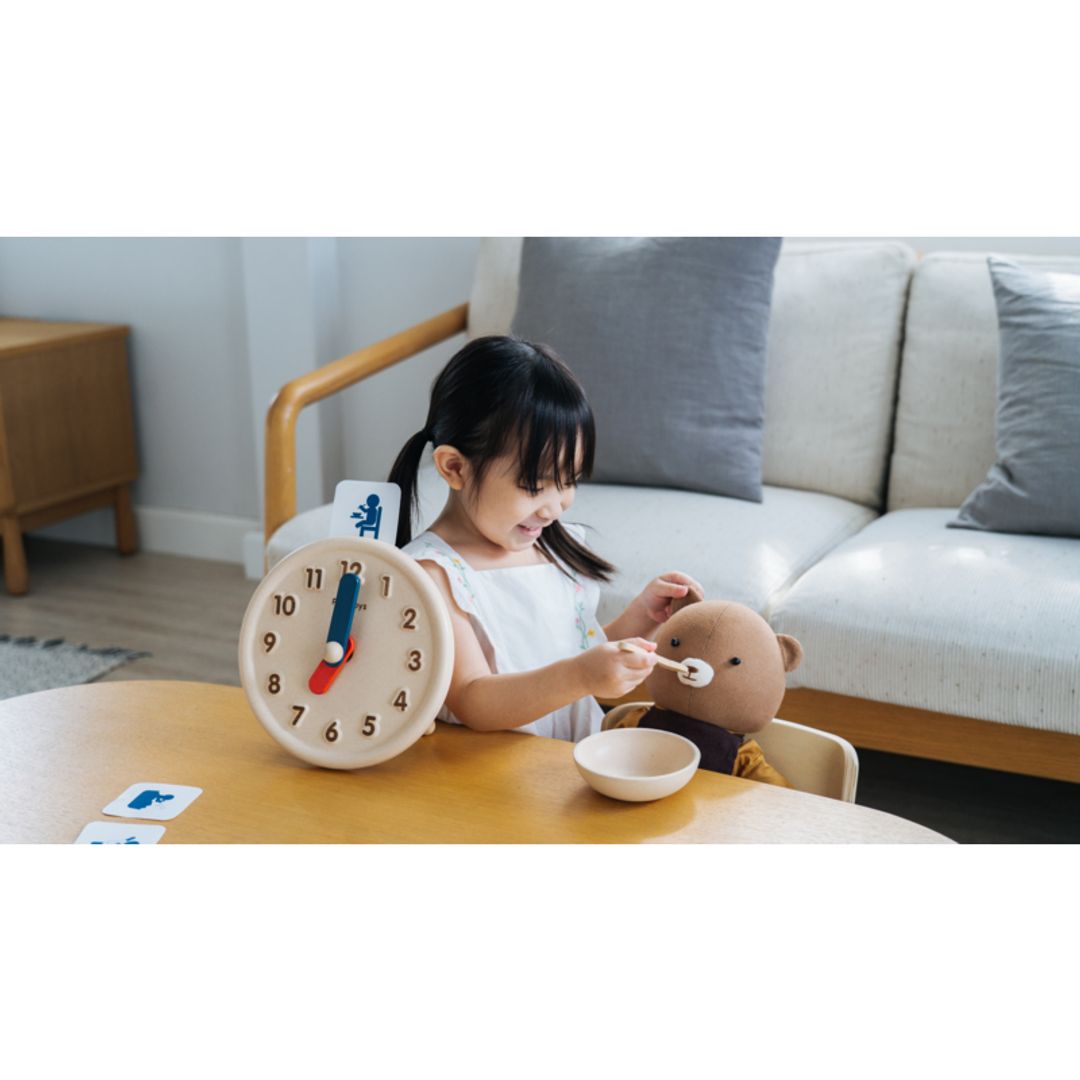 PlanToys Eco-Friendly Wooden Kids' Activity Clock