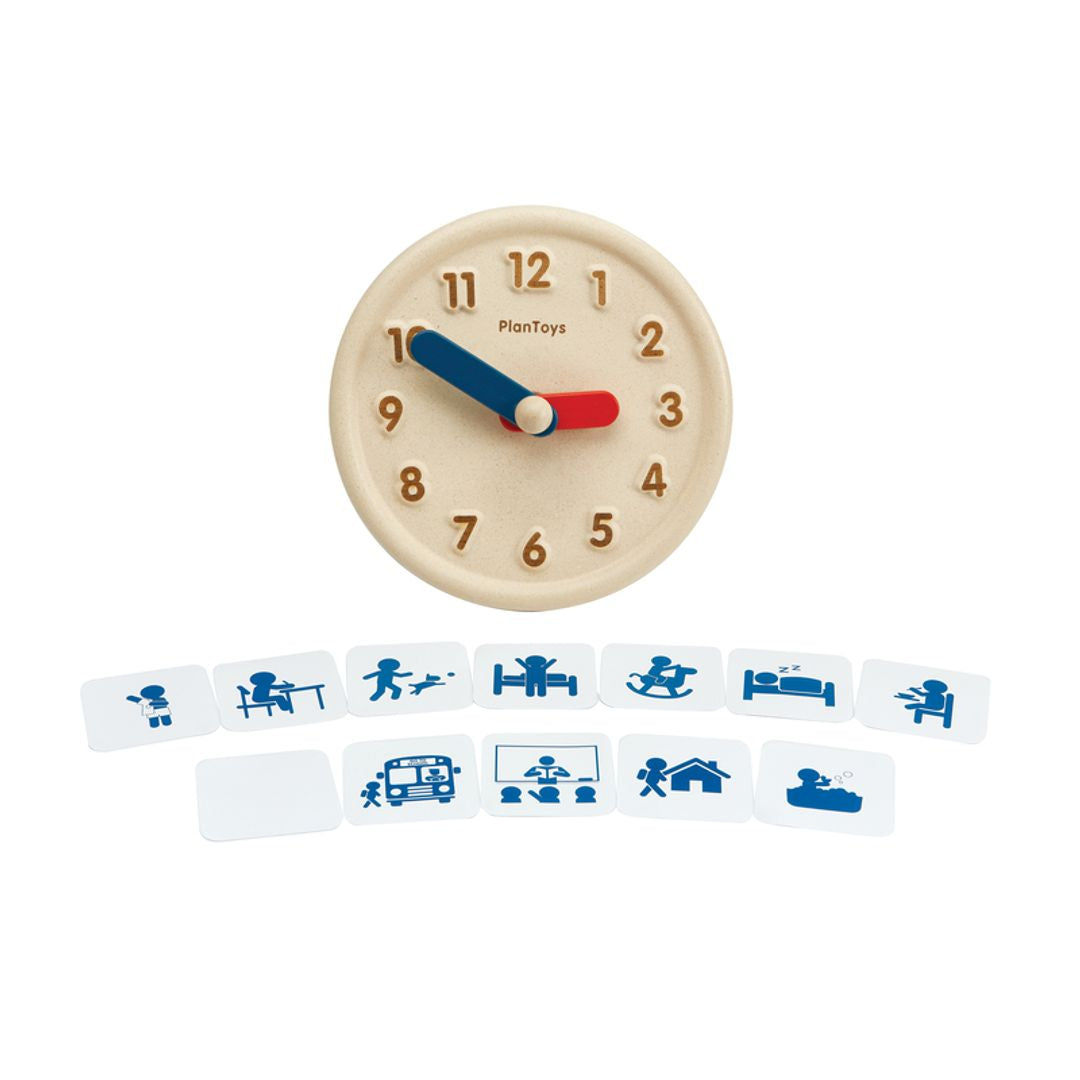 PlanToys Eco-Friendly Wooden Kids' Activity Clock