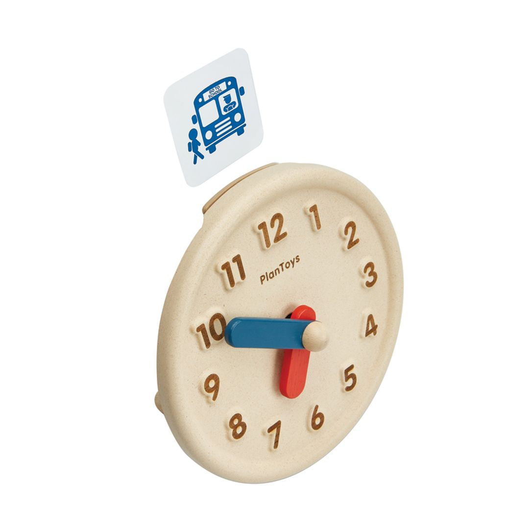 PlanToys Eco-Friendly Wooden Kids' Activity Clock