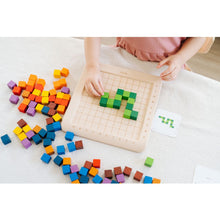 Load image into Gallery viewer, child playing with plantoys eco-friendly non-toxic wooden counting cubes
