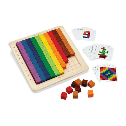 PlanToys Eco-Friendly Wooden 100 Counting Cubes - Unit Plus