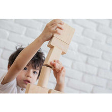 Load image into Gallery viewer, PlanToys 50 Unit Natural Wood Eco-Friendly STEM Building Blocks
