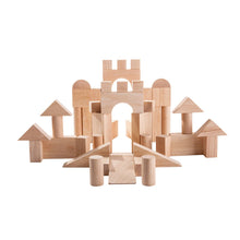 Load image into Gallery viewer, PlanToys 50 Unit Natural Wood Eco-Friendly STEM Building Blocks
