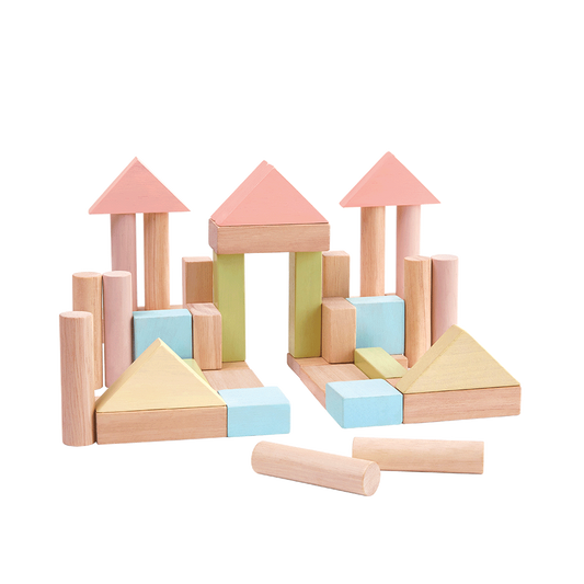 PlanToys 40 Unit Eco-Friendly Wooden Building Blocks Set